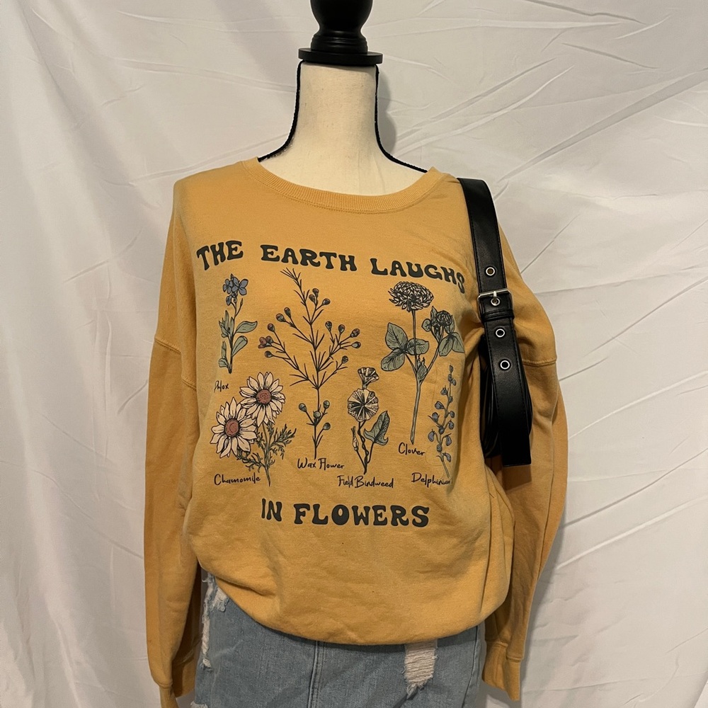 Zoe + Liv Mustard Yellow Crew Neck Sweater